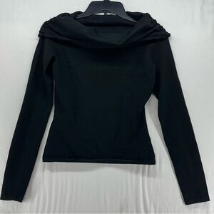 MNG By‎ Mango Cowl Neck Long Sleeve Sweater Size M Black